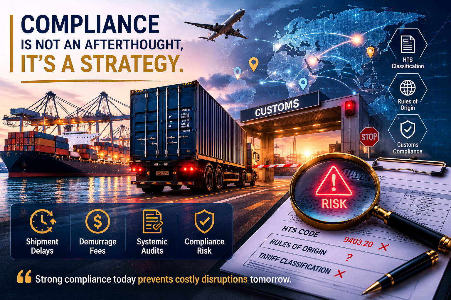 Compliance is not an afterthought, it's a strategy — global trade, customs, and risk visualization